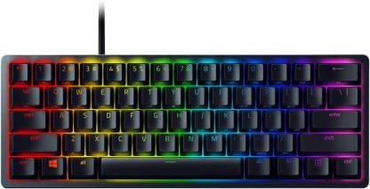 Razer Huntsman Mini 60 % Gaming-Tastatur: Clicky Optical Switches – Rapid Trigger Mode – Chroma RGB-Beleuchtung – PBT-Tastenkappen – Onboard-Speicher – Snap Tap – Klassisches Schwarz
