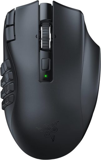 Razer Naga V2 HyperSpeed ​​Kabellose MMO-Gaming-Maus: 19 programmierbare Tasten – HyperScroll-Technologie – Optischer Focus Pro 30K-Sensor – Mechanische Mausschalter Gen-2 – Bis zu 400 Stunden Akkulaufzeit