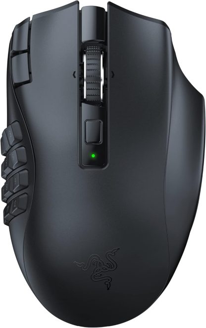 Razer Naga V2 HyperSpeed ​​Kabellose MMO-Gaming-Maus: 19 programmierbare Tasten – HyperScroll-Technologie – Optischer Focus Pro 30K-Sensor – Mechanische Mausschalter Gen-2 – Bis zu 400 Stunden Akkulaufzeit