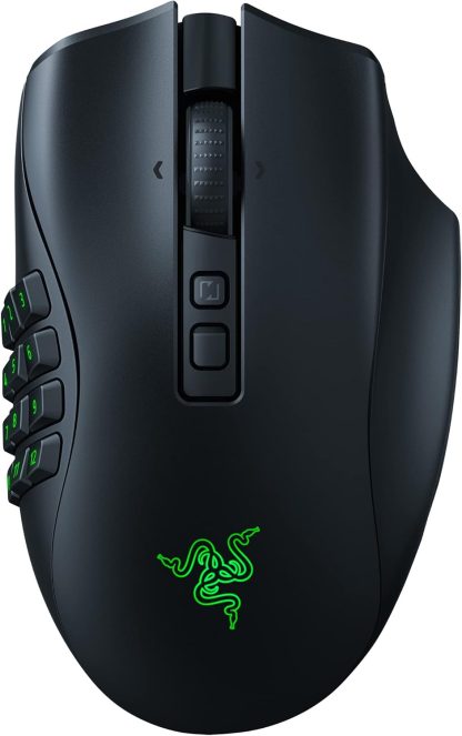Kabellose MMO-Gaming-Maus Razer Naga V2 Pro: 19+1 programmierbare Tasten mit austauschbaren Seitenplatten – HyperScroll Pro-Rad – optischer Focus Pro 30K-Sensor – Optische Mausschalter Gen-3 – 300-Stunden-Akku