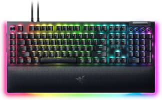 Kabelgebundene mechanische Gaming-Tastatur Razer BlackWidow V4 Pro: Orangefarbene Schalter, taktil und leise – Doubleshot-ABS-Tastenkappen – Einstellrad – Chroma RGB – magnetische Handballenauflage – Snap Tap