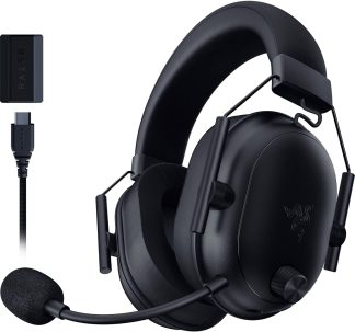 Razer BlackShark V2 HyperSpeed Wireless Gaming Headset: 2.4GHz, Bluetooth or USB - THX Spatial Audio - Titanium 50mm Drivers - 70 Hr Battery - for Xbox Series X, Series S, PS5, PC, Switch 2 - Black
