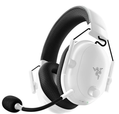 Razer BlackShark V2 Pro Wireless PlayStation Gaming Headset: 50mm Drivers - Super Wideband Mic - Noise Isolating Earcups - For PS5, Nintendo Switch 2, PC, Mac - Bluetooth, USB-C - 70hr Battery - White