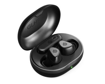 SteelSeries Arctis GameBuds für Xbox/PC/PS5/Switch/Mobil – Quick-Switch 2,4 GHz + Bluetooth 5.3 – Aktive Geräuschunterdrückung – Mobile App – Wasserfest IP55 – 40-Stunden-Akku mit Qi-Ladecase – Schwarz