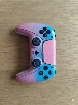 Custom Hand made PlayStation DualSense Wireless Controller – Techno Pink Blue - for PS5, PC, MAC & Mobile