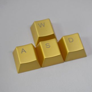 Stainless Steel MX Keycap Gold Metal for Mechanical Keyboard Gaming - WASD Light Through Backlit